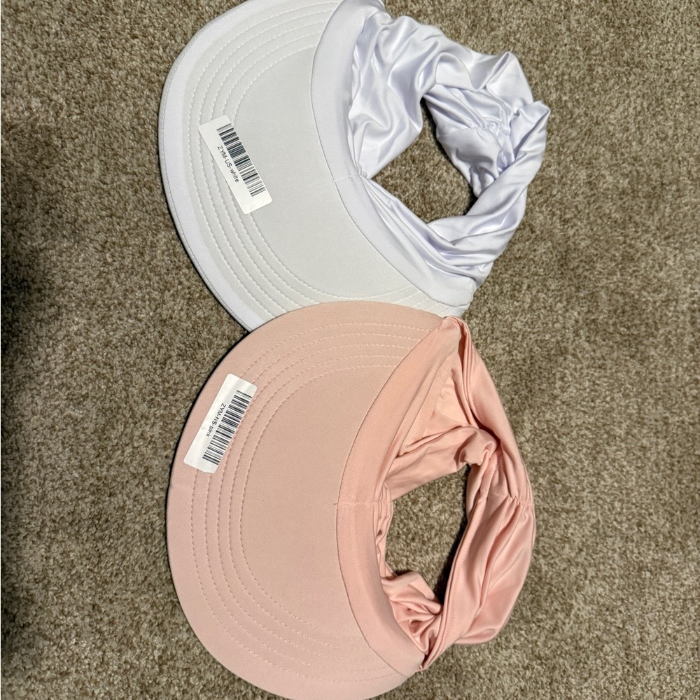 White and Pink Visor Headbands